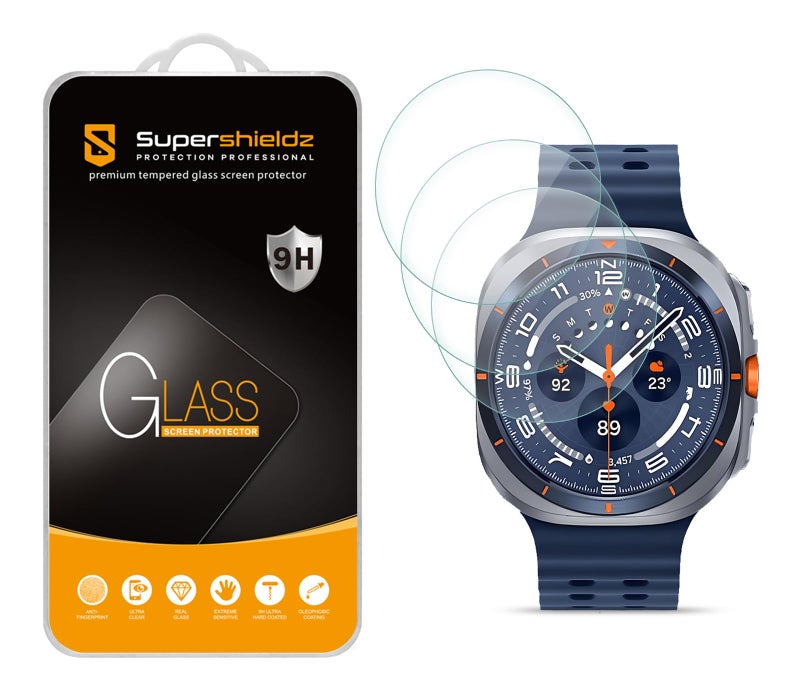 Supershieldz (3 Pack) Designed for Samsung Galaxy Watch Ultra (47mm) 2025-2024 Tempered Glass Screen Protector, Anti Scratch, Bubble Free - Image 1