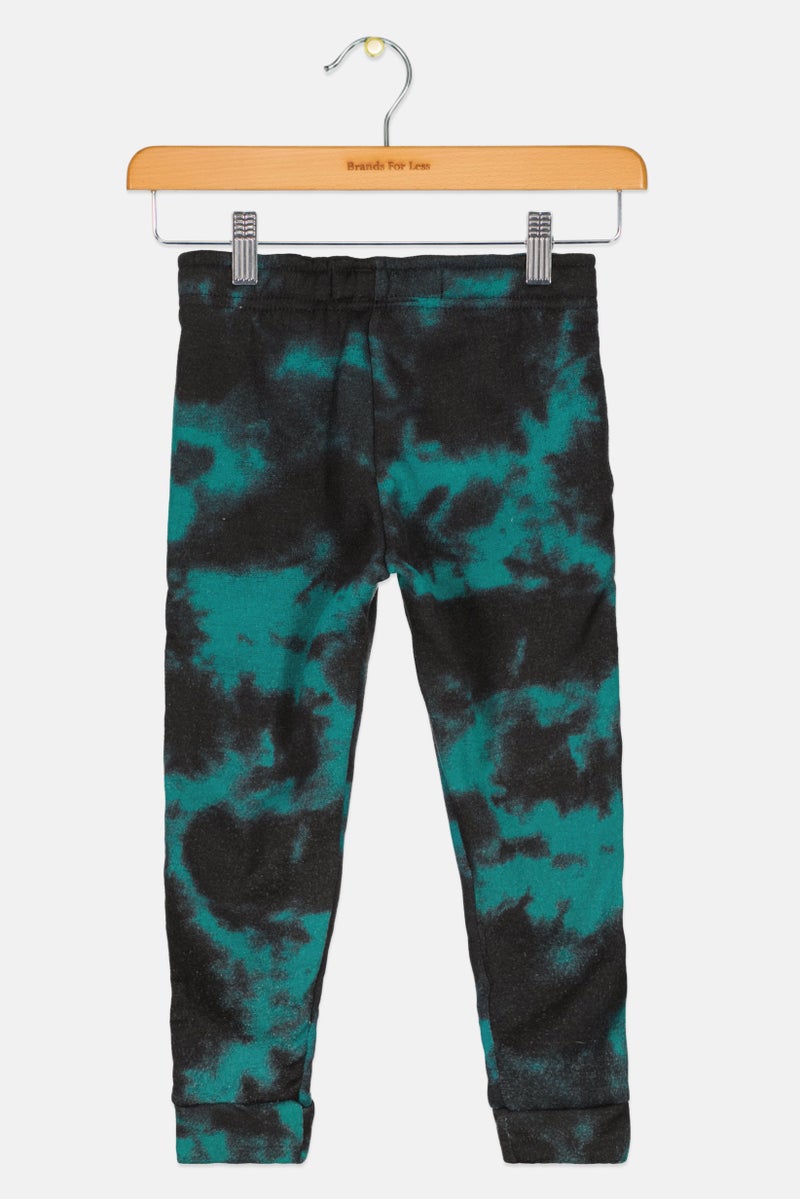 brooklyn Kids Boy Drawstring Tie Dye Jogger Pants, Black  - Image 3