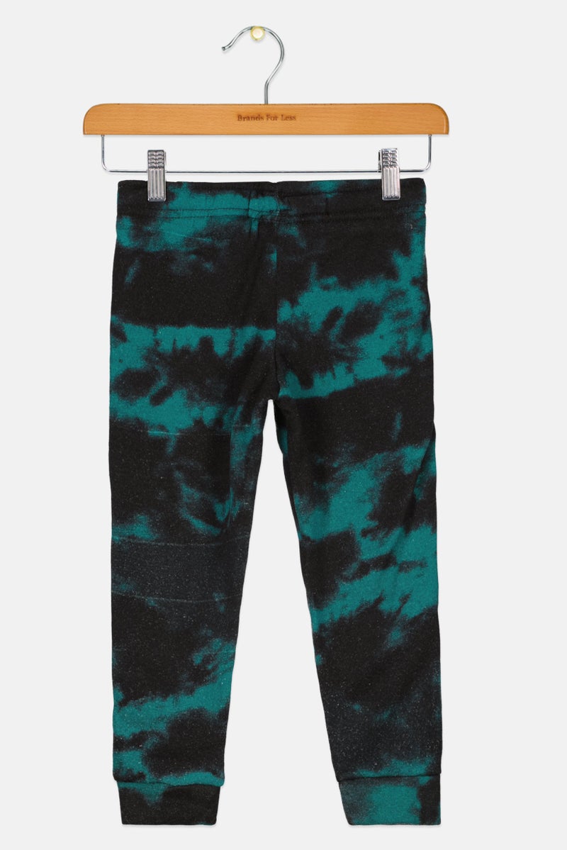 brooklyn Kids Boy Drawstring Tie Dye Jogger Pants, Black  - Image 2