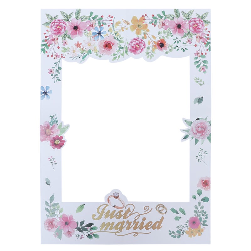 2pcs Wedding Party Paper Photo Frame Romantic Floral Picture Frame Handheld Photo Prop Wedding Party Album Photo Prop - Image 2