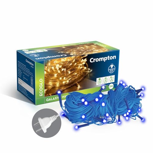 Crompton Galaxy Pixel Light | Festive Ladi Lights | 10 Meter | 48 LEDs | Blue | Pack of 1 | Direct 2-pin Plug | BIS Safe Wire | for Home Decoration, Diwali, Festival, Birthday, Marriage - Image 1
