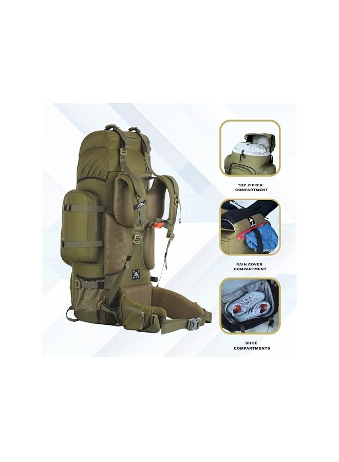 Trawoc Wildwing 95L Internal Frame Travel Backpack With Detachable Daypack/Camping Hiking Trekking Bag Large Rucksack Bag For Men & Women Bhk00, 3 Year Warranty - Image 2