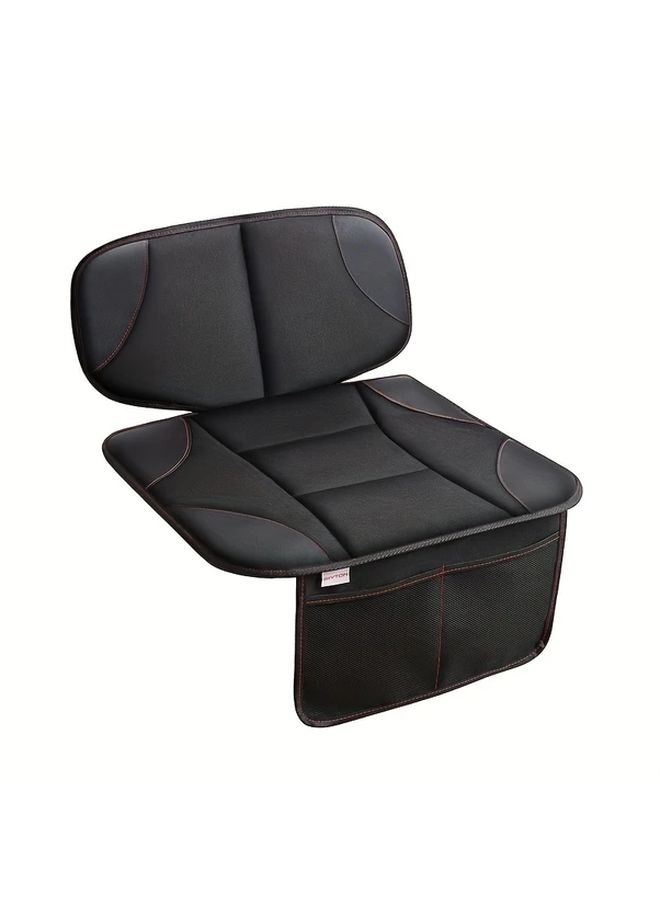 Heavy Duty Car Seat Protector With Anti Slip Design Thick Padding 600D Fabric 2 Storage Pockets Fit For Most Cars All Season Comfort Portable Lightweight Black - Image 1