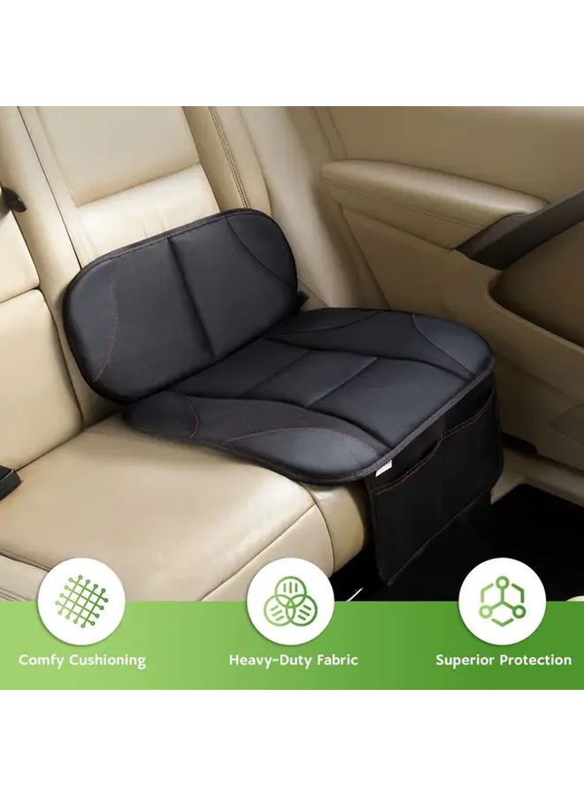 Heavy Duty Car Seat Protector With Anti Slip Design Thick Padding 600D Fabric 2 Storage Pockets Fit For Most Cars All Season Comfort Portable Lightweight Black - Image 3
