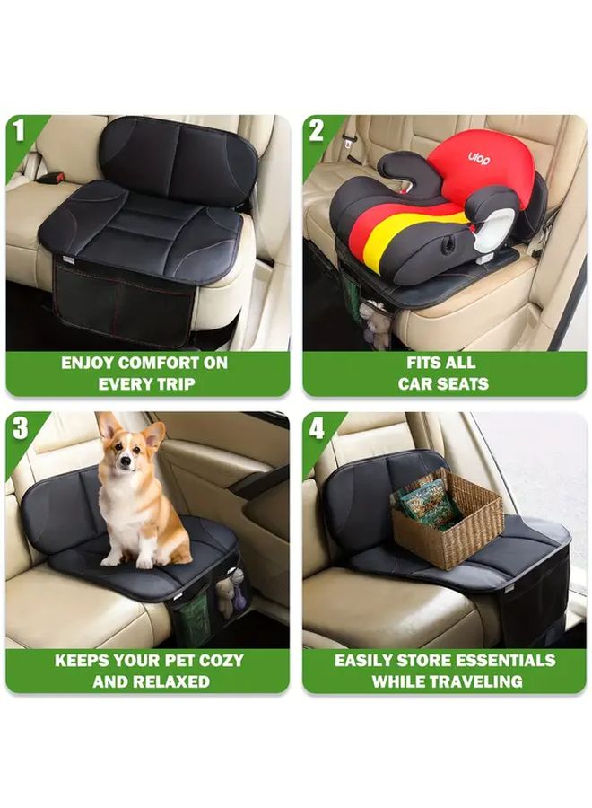 Heavy Duty Car Seat Protector With Anti Slip Design Thick Padding 600D Fabric 2 Storage Pockets Fit For Most Cars All Season Comfort Portable Lightweight Black - Image 5