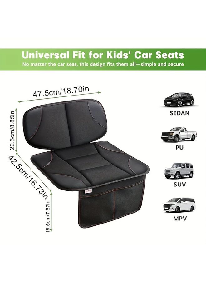 Heavy Duty Car Seat Protector With Anti Slip Design Thick Padding 600D Fabric 2 Storage Pockets Fit For Most Cars All Season Comfort Portable Lightweight Black - Image 4