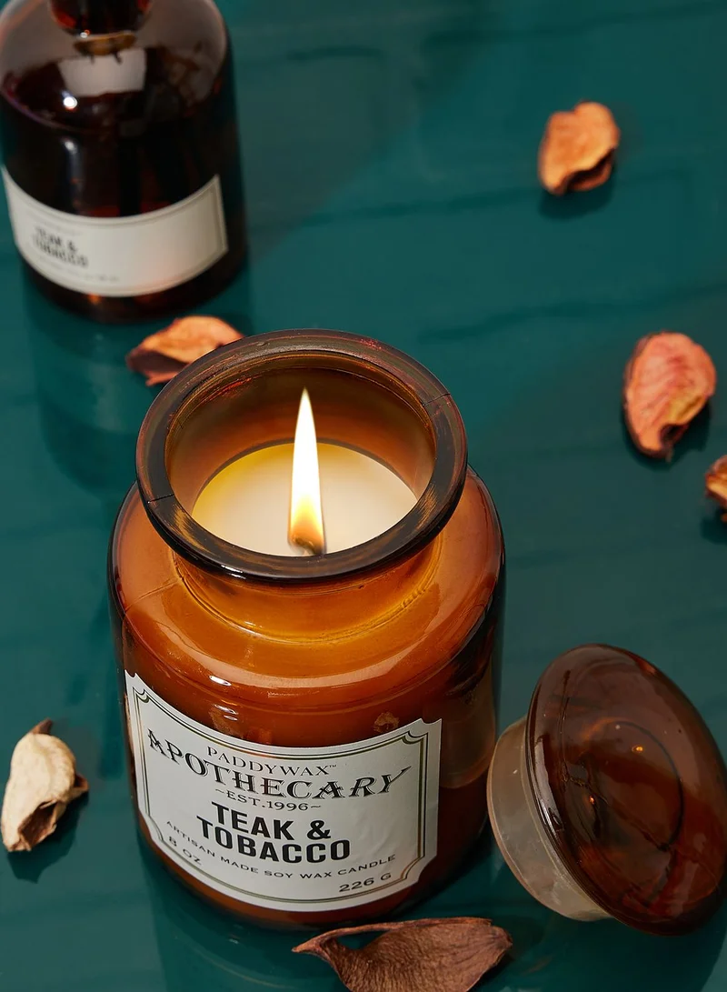 Paddywax Apothecary Glass Candle 8 Oz. Teakwood