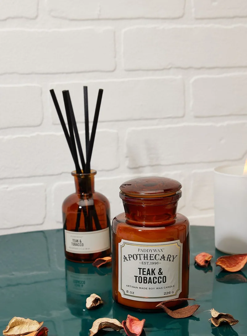 Paddywax Apothecary Glass Candle 8 Oz. Teakwood