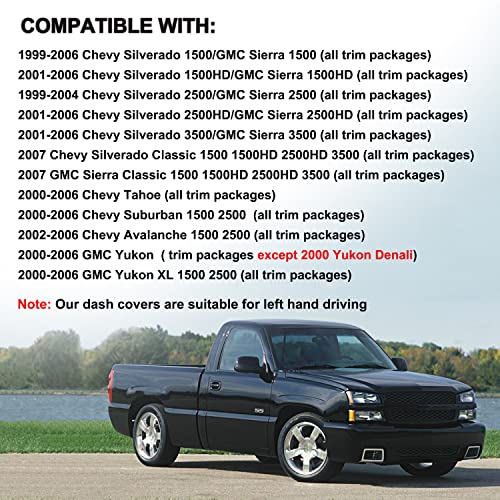 Yiz Dash Cover Mat Fit for 1999-2006 GMC Sierra/Chevy Chevrolet Silverado 1500 2500 3500 HD,2000-2006 GMC Yukon/Yukon XL/Chevy Suburban Tahoe Avalanche,Dashboard Pad Carpet Protector (99-06,Beige) Y44 - Image 2
