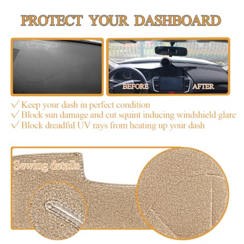 Yiz Dash Cover Mat Fit for 1999-2006 GMC Sierra/Chevy Chevrolet Silverado 1500 2500 3500 HD,2000-2006 GMC Yukon/Yukon XL/Chevy Suburban Tahoe Avalanche,Dashboard Pad Carpet Protector (99-06,Beige) Y44 - Image 5