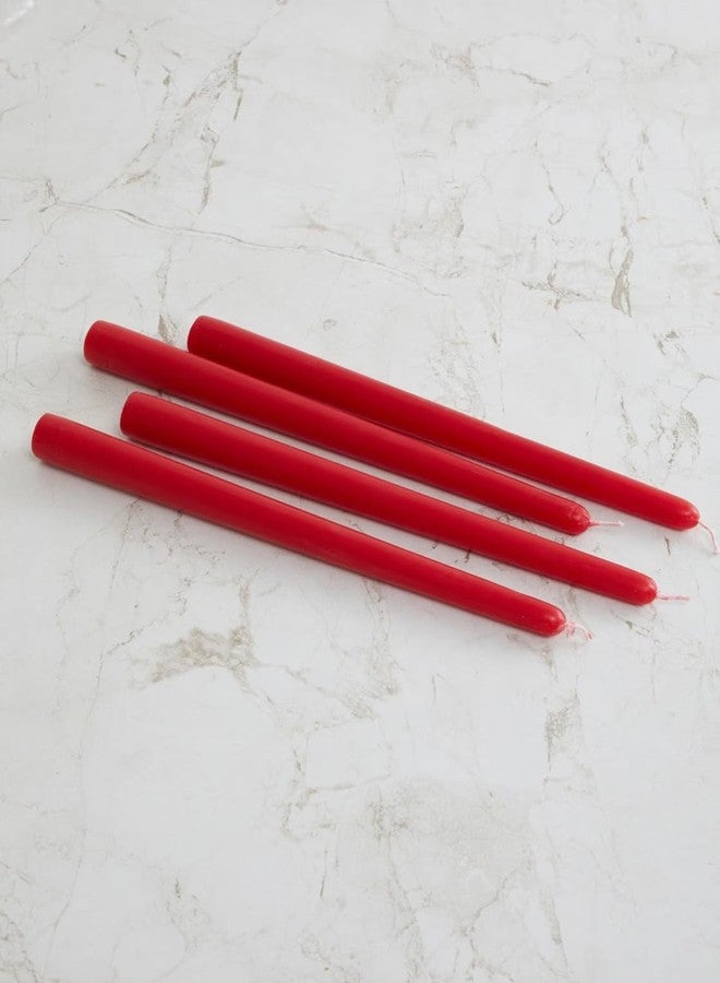 LUCES Set of 8 Red Tall Taper Stick Candles Pillar Smokeless Dripless Scented for Party Home Dinner Table Decor Burn Time 8 Hour - Image 3