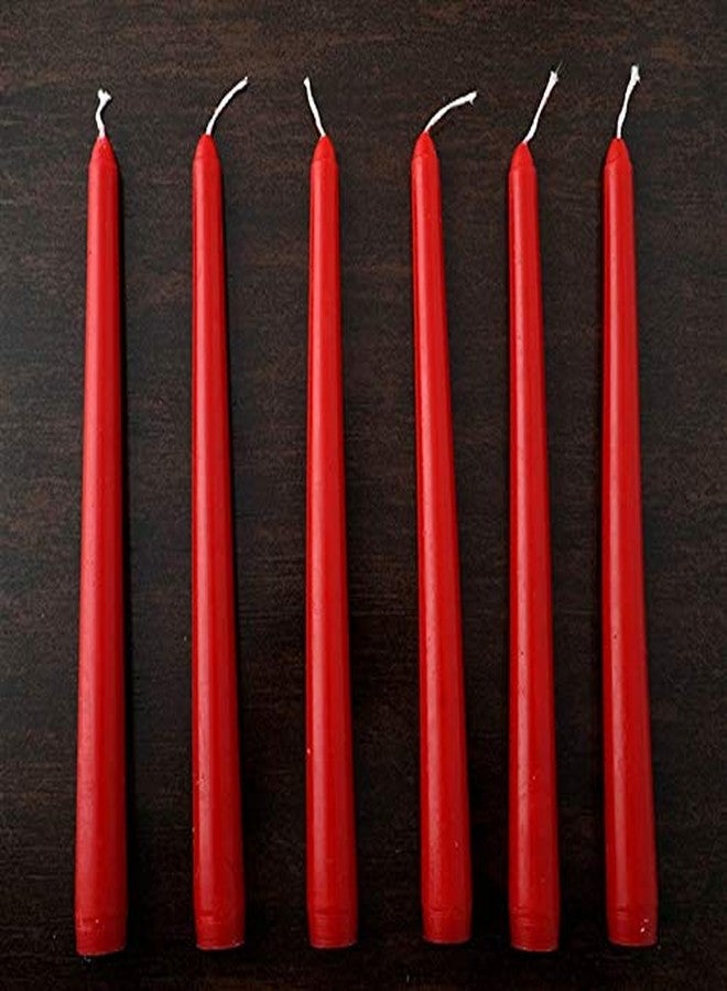 LUCES Set of 8 Red Tall Taper Stick Candles Pillar Smokeless Dripless Scented for Party Home Dinner Table Decor Burn Time 8 Hour - Image 4