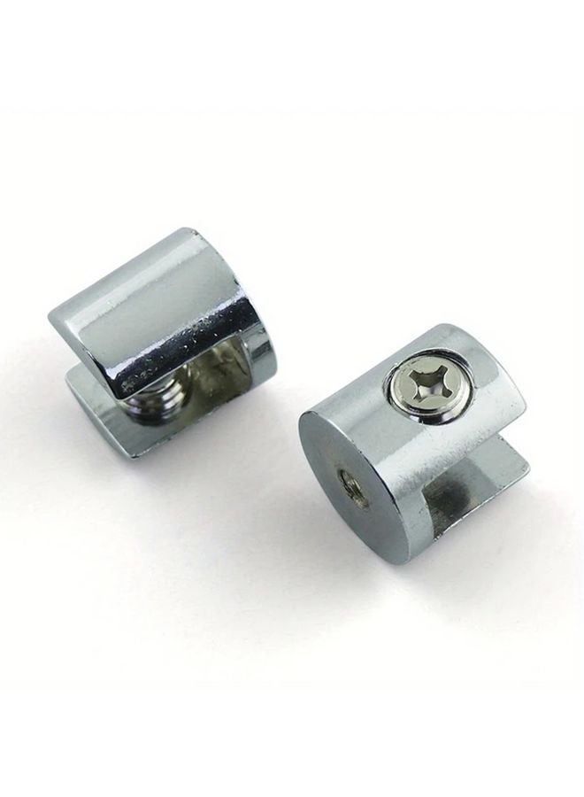 4pcs Zinc Alloy Glass Clips Heavy Duty Metal Shelf Support Adjustable Tension - Image 1