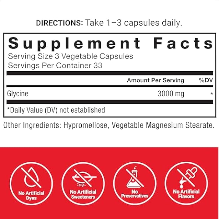 Force Factor Glycine to Promote Relaxation and Restful Sleep, Support Cognitive Function, Mood Balance, and Nerve Health, 100 Vegetable Capsules - Image 4