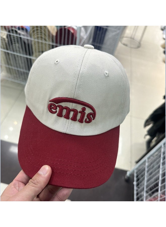 EMIS Classic Logo Embroidered Baseball Cap | Korean Fashion Trendy Dad Hat for Men & Women