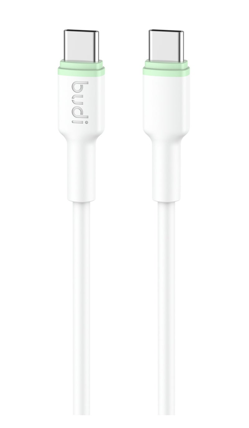 بودي كابل شحن سريع ومزامنة USB-C إلى USB-C بقدرة 65 واط (يدعم تقنية PD)، طول 1 متر، (DC277TT10WS)، يتحمل أكثر من 25,000 عملية ثني، قلب من النحاس النقي، لون أبيض. - Image 3