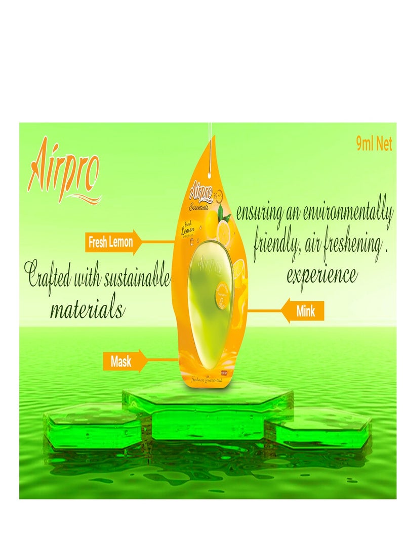 Airpro - Luxury Hanging Gel| Car Perfume & Air Freshener | Fresh Lemon| Infuses Your Car with the Zesty, Invigorating Essence of Fresh Lemon, Ensuring a Long-Lasting and Refreshing Fragrance that Uplifts Your Car’s Atmosphere. - Image 1