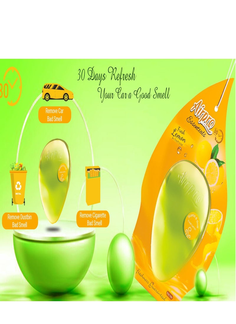 Airpro - Luxury Hanging Gel| Car Perfume & Air Freshener | Fresh Lemon| Infuses Your Car with the Zesty, Invigorating Essence of Fresh Lemon, Ensuring a Long-Lasting and Refreshing Fragrance that Uplifts Your Car’s Atmosphere. - Image 1