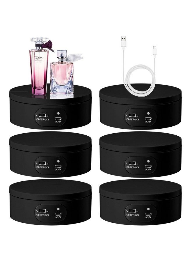 Hoteam Hoteam Turner Cup Rotating Display Stand for Epoxy Glitter Tumbler Display Turner 360 Degree Tumbler Spinner Automatic Spinning Rotating Platform Mute Photography Turntable(Black,6 Pcs) - Image 1