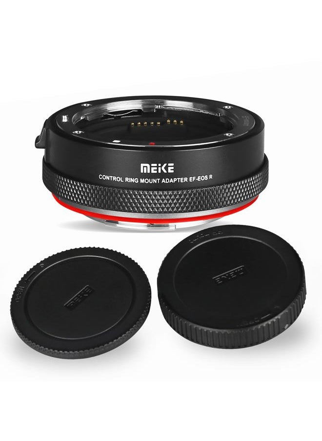 Meike - MK-EFTR-B for Canon EF/EF-S Lens to RF Mount Cameras Auto-Focus Lens Adapter with Control Ring for Canon EF/EF-S Lenses to Canon EOS R RP R5 R6 R7 R10 C70 - Image 1