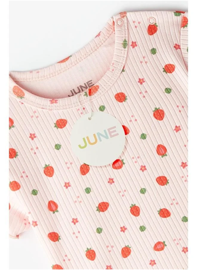 JUNE June Baby Ruffle Short Set Light Pink