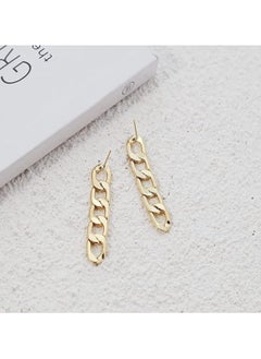 Julia Store Chain Stud Earring Chain Link Thin Dangle Earrings 14k Gold Plated Oval Loop Drop Earrings for Women and Girls By Julia Store  - Image 1