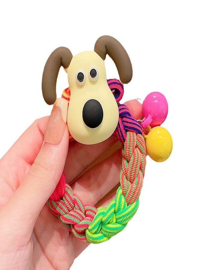 FICTIOUS Lovely Hair Ties for Girls - Colorful Elastic Hair Ties with Cute Cartoon Decoration, Hair Rope Hair Accessories for Children- 3 pc, Multi Color. - Image 5