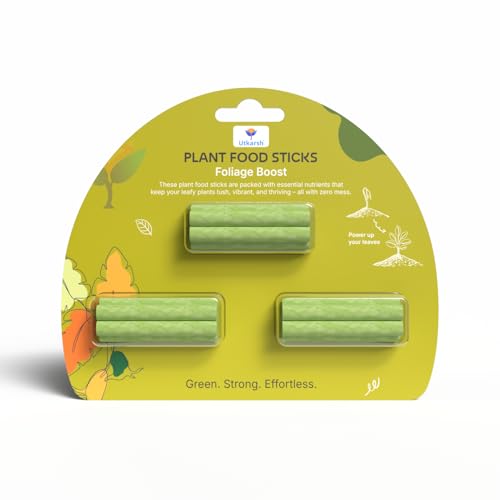 Utkarsh All Plant Food Sticks for Foliage/Green Leaves - Pack of 15 Sticks | Natural & Organic Nutrition for All Indoor & Outdoor Home Garden Plants | Multi-Purpose Natural Plant Growth Booster - Image 1