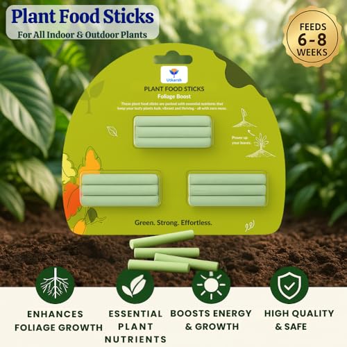 Utkarsh All Plant Food Sticks for Foliage/Green Leaves - Pack of 15 Sticks | Natural & Organic Nutrition for All Indoor & Outdoor Home Garden Plants | Multi-Purpose Natural Plant Growth Booster - Image 2