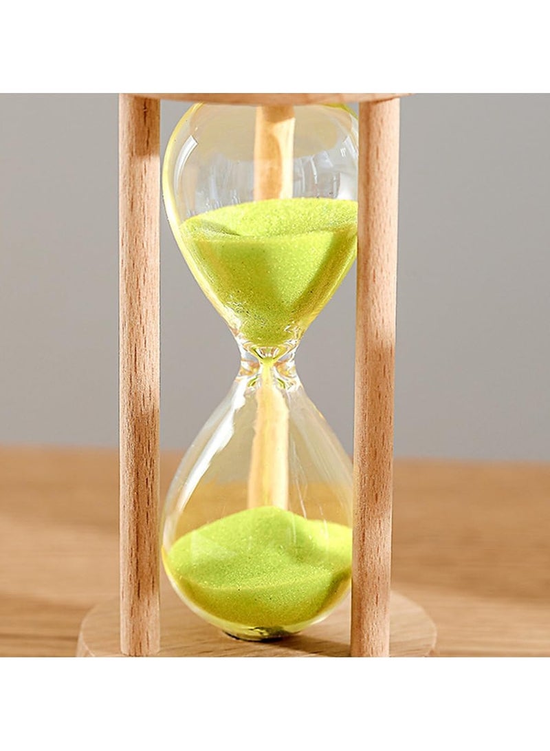 Rubik Sand Timer, 30 Minutes Wood Base Hourglass Sandglass Clock for Childrens Teeth Brushing Kitchen Cooking Game School Office Home Decoration (30 min, Wood/Blue)  - Image 2