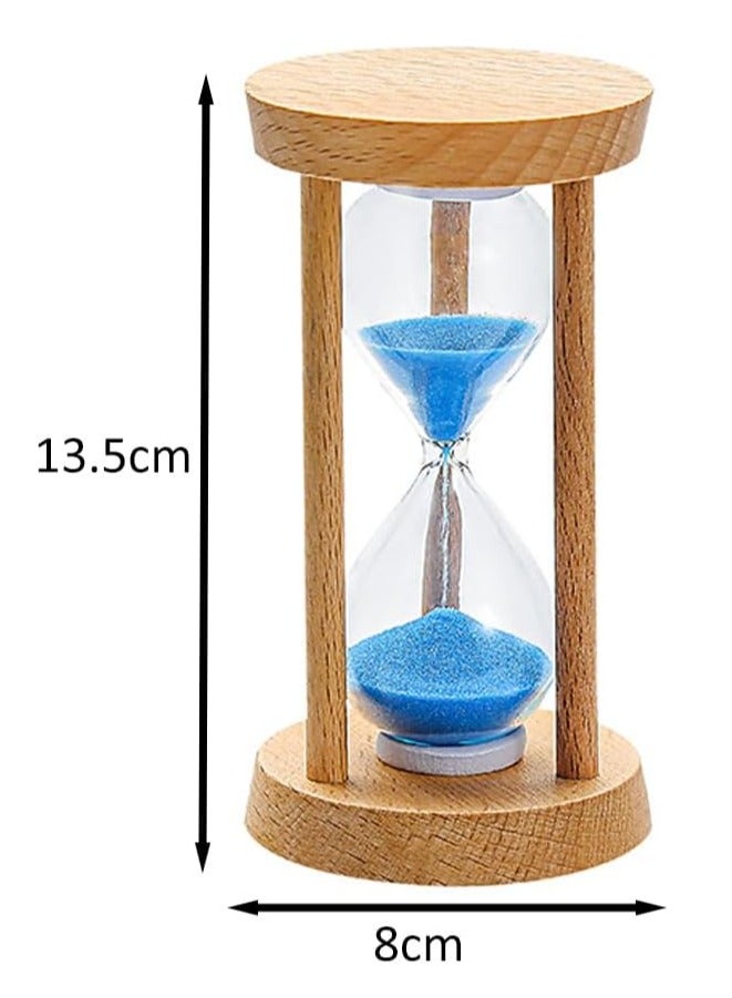 Rubik Sand Timer, 30 Minutes Wood Base Hourglass Sandglass Clock for Childrens Teeth Brushing Kitchen Cooking Game School Office Home Decoration (30 min, Wood/Blue)  - Image 4