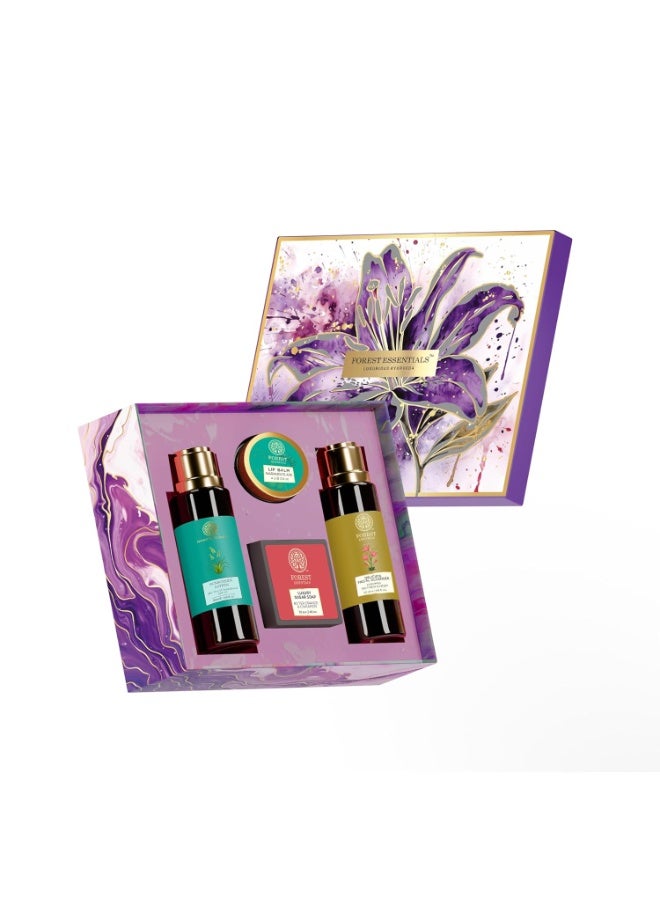 فورست اسينشالز مجموعة هدايا "فورست إسينشالز ميني ديلايتس" | مجموعة هدايا للعناية بالبشرة للوجه والجسم | منتجات مصغرة للسفر والإهداء | هدايا أعياد الميلاد والذكرى السنوية - Image 1