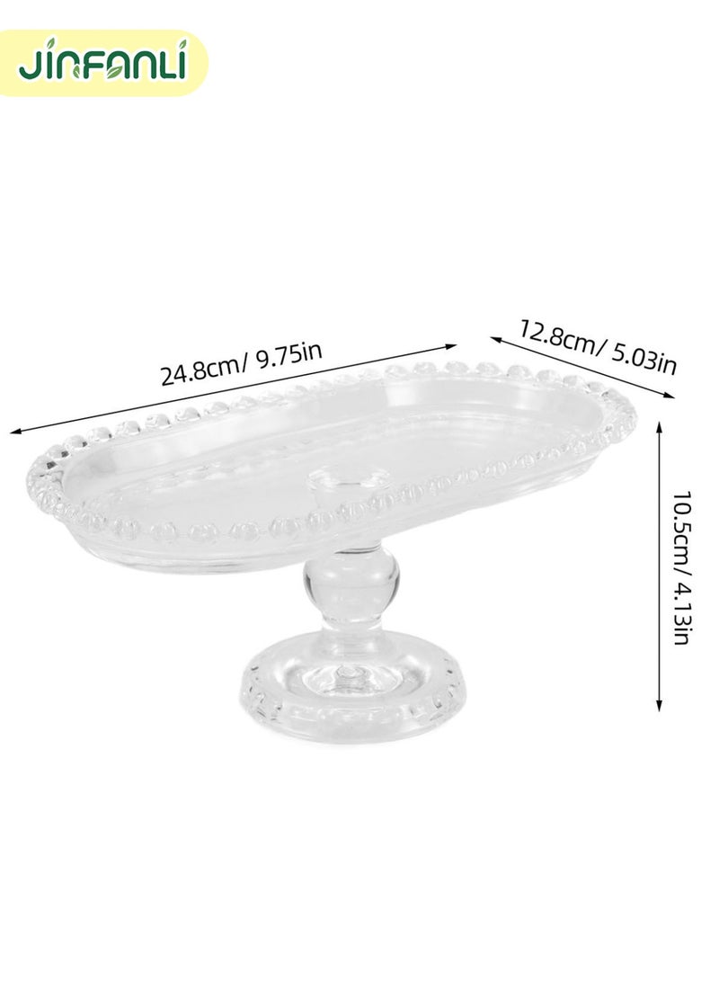 جين فان ل أنا صينية فاكهة مع قاعدة: طبق عرض للوجبات الخفيفة والحلوى على الطراز الأوروبي، صينية مقبلات زجاجية، طبق طعام مزخرف للحفلات وحفلات الزفاف ومناسبات العطلات - Image 2