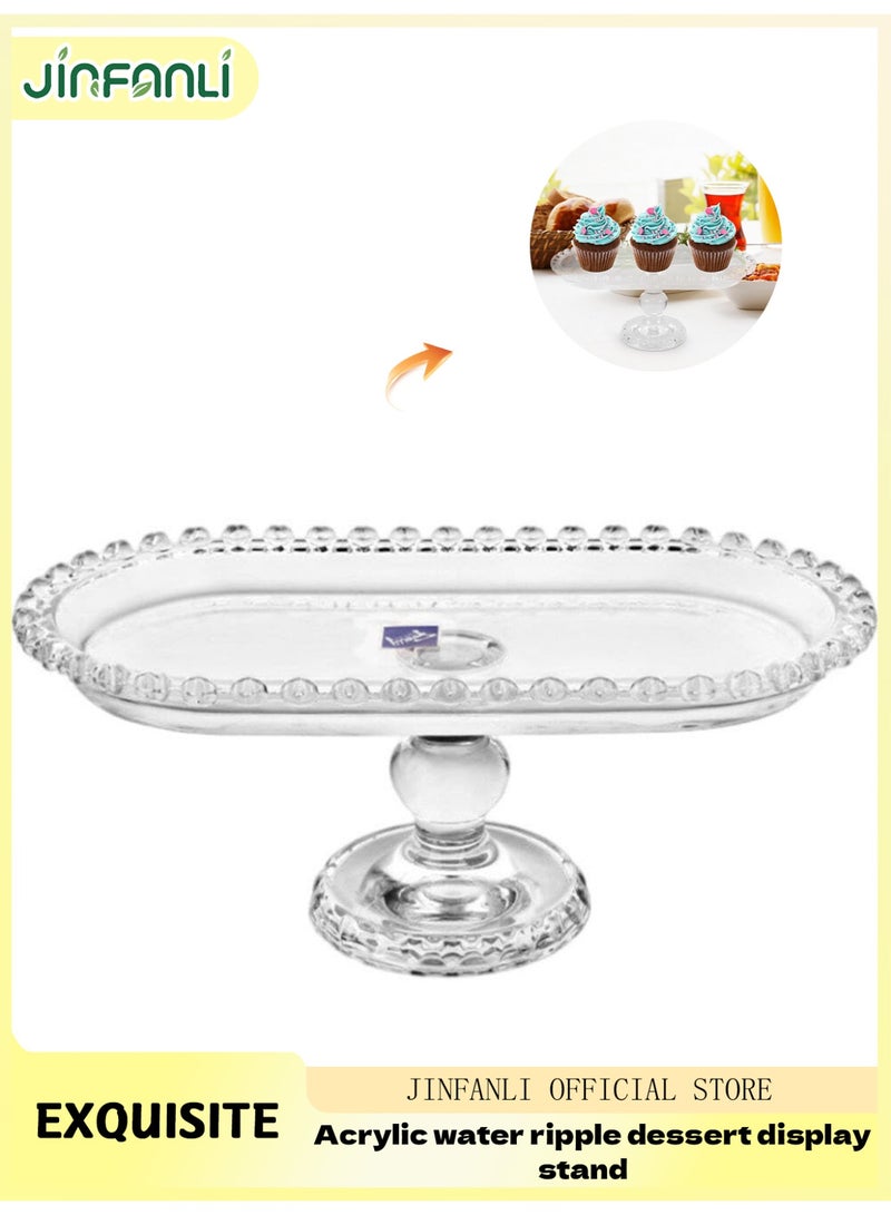 جين فان ل أنا صينية فاكهة مع قاعدة: طبق عرض للوجبات الخفيفة والحلوى على الطراز الأوروبي، صينية مقبلات زجاجية، طبق طعام مزخرف للحفلات وحفلات الزفاف ومناسبات العطلات - Image 1