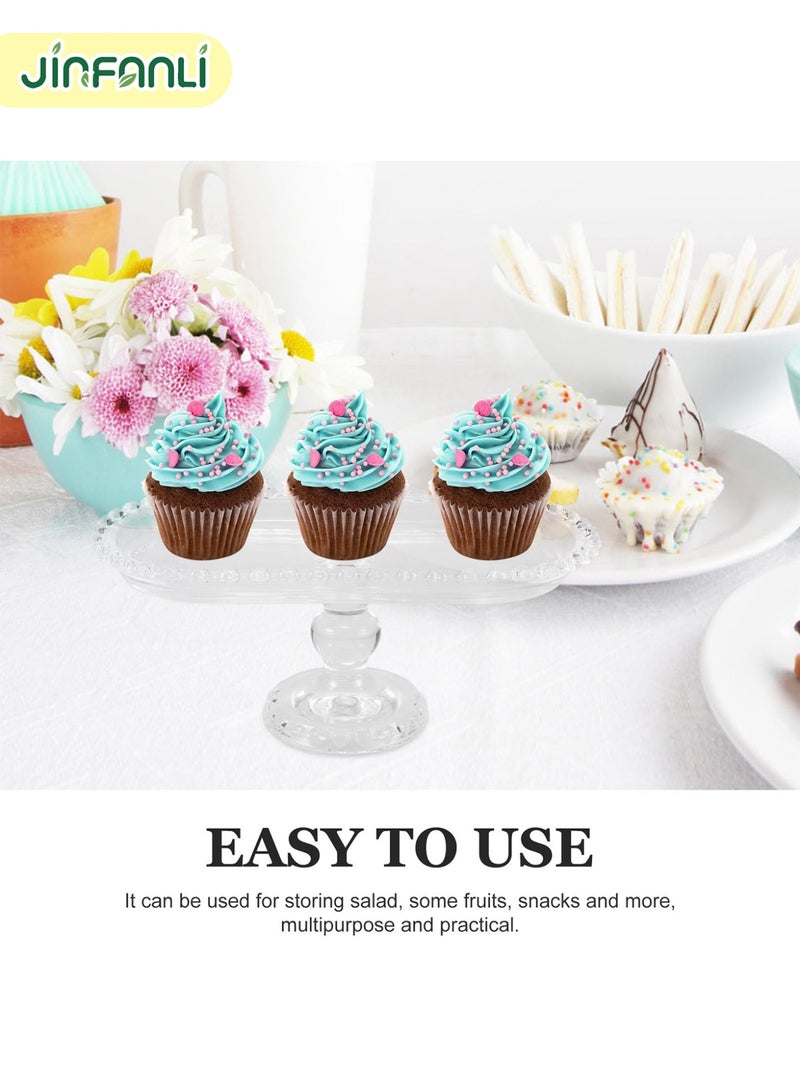 جين فان ل أنا صينية فاكهة مع قاعدة: طبق عرض للوجبات الخفيفة والحلوى على الطراز الأوروبي، صينية مقبلات زجاجية، طبق طعام مزخرف للحفلات وحفلات الزفاف ومناسبات العطلات - Image 3