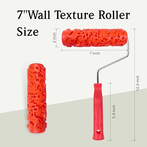 Nichiyo 7'' Texture Roller DIY Decorative Art Pattern Paint Roller Rubber Roller for Walls, Furnitures and Floors Decoration(EG323T) - Image 2