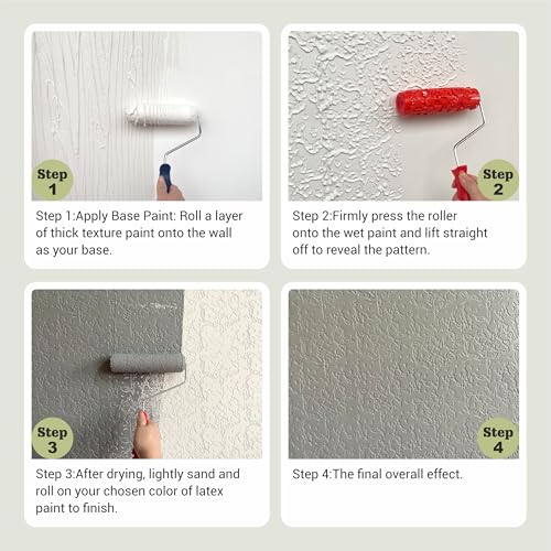 Nichiyo 7'' Texture Roller DIY Decorative Art Pattern Paint Roller Rubber Roller for Walls, Furnitures and Floors Decoration(EG323T) - Image 4
