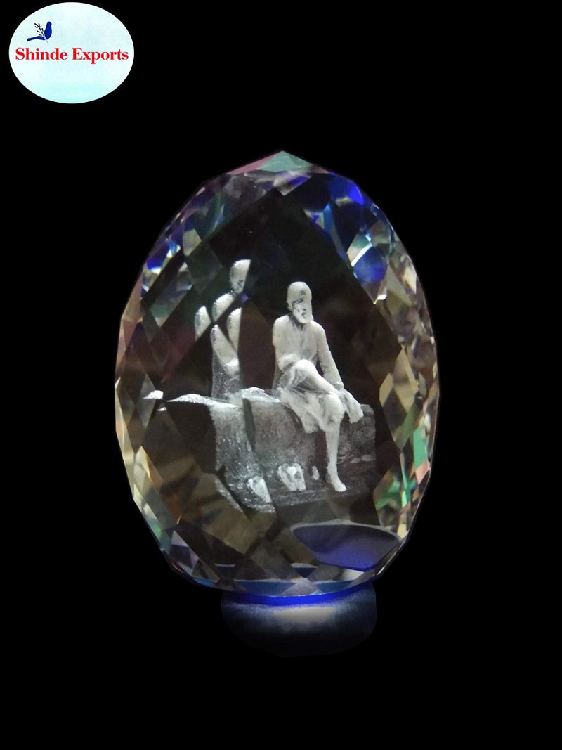 SHINDE EXPORTS Saibaba crystal idol / Saibaba idol / Saibaba crystal / saibaba idol for car dashboard 3d crystal - Image 4