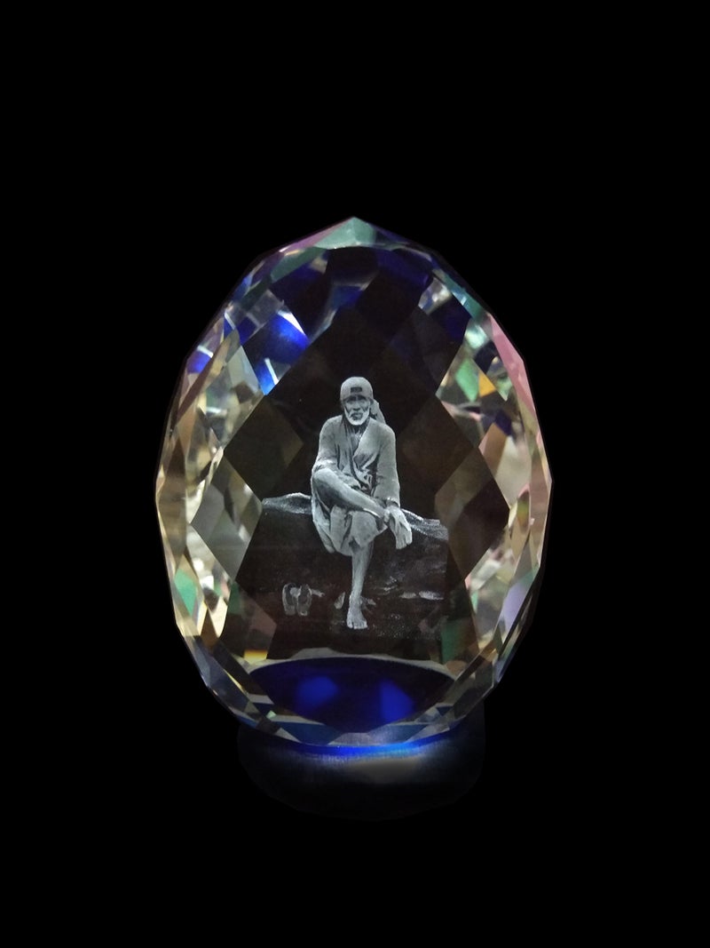 SHINDE EXPORTS Saibaba crystal idol / Saibaba idol / Saibaba crystal / saibaba idol for car dashboard 3d crystal - Image 2