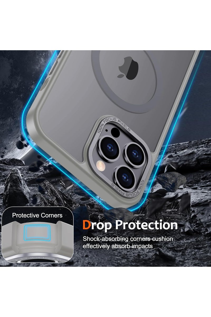 Denx Magnetic Case for iPhone 12 Pro Max, Compatible iphone 12 Pro Max with MagSafe, Translucent Matte Back Slim Shockproof Phone Cover (Natural Titanium) - Image 4
