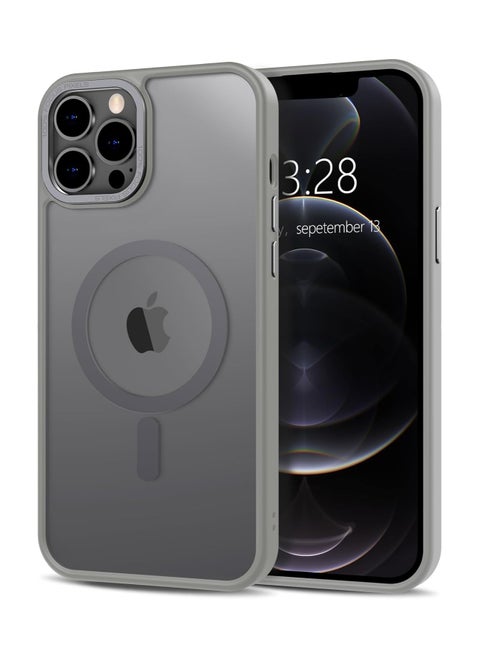 Magnetic Case for iPhone 12 Pro Max, Compatible iphone 12 Pro Max with MagSafe, Translucent Matte Back Slim Shockproof Phone Cover (Grey)