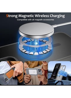 Denx Magnetic Case for iPhone 12 Pro Max, Compatible iphone 12 Pro Max with MagSafe, Translucent Matte Back Slim Shockproof Phone Cover (Grey)  - Image 3