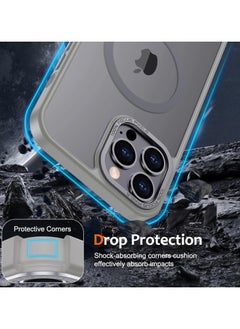 Denx Magnetic Case for iPhone 12 Pro Max, Compatible iphone 12 Pro Max with MagSafe, Translucent Matte Back Slim Shockproof Phone Cover (Grey)  - Image 4