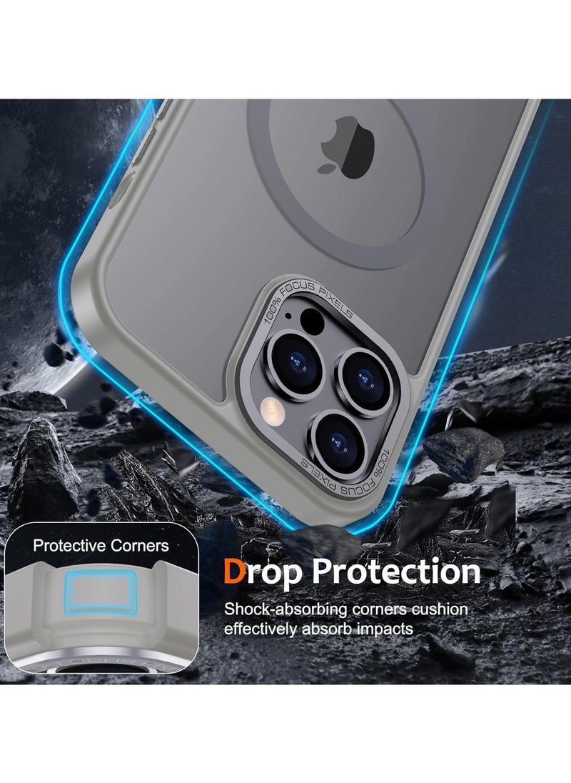 Denx Magnetic Case for iPhone 12 Pro Max, Compatible iphone 12 Pro Max with MagSafe, Translucent Matte Back Slim Shockproof Phone Cover (Grey)  - Image 4