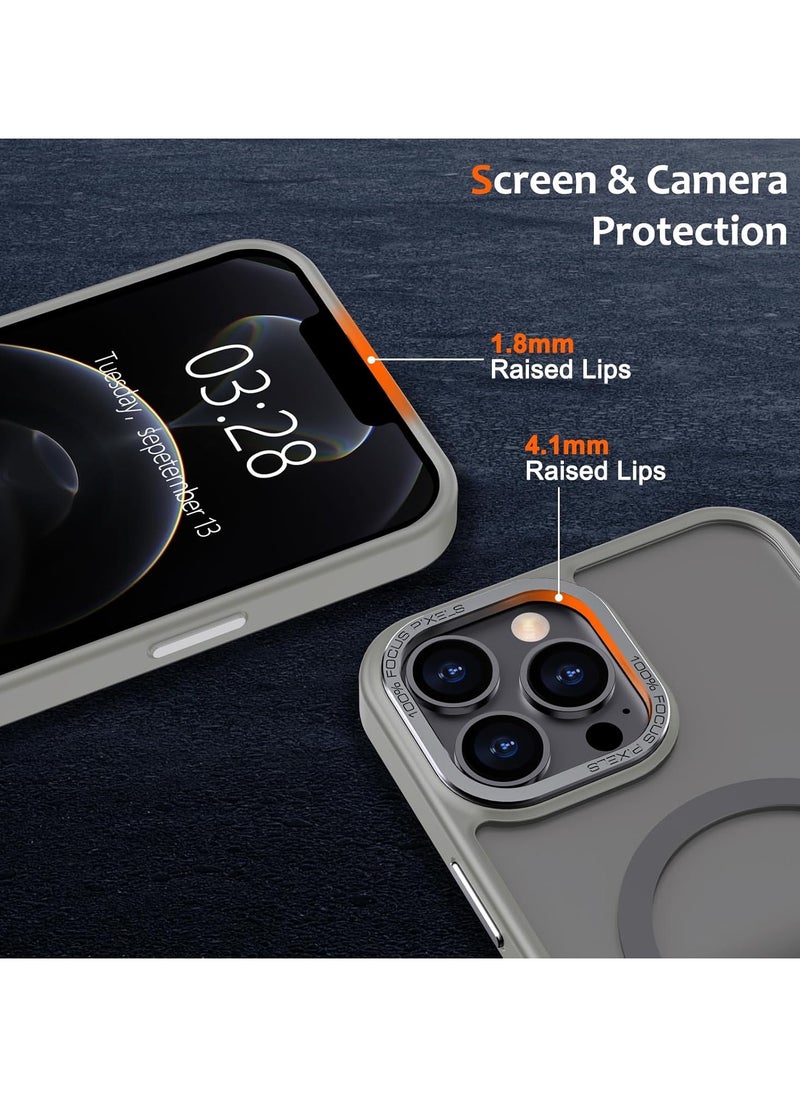Denx - Magnetic Case for iPhone 12 Pro Max, Compatible iphone 12 Pro Max with MagSafe, Translucent Matte Back Slim Shockproof Phone Cover (Grey) - Image 1
