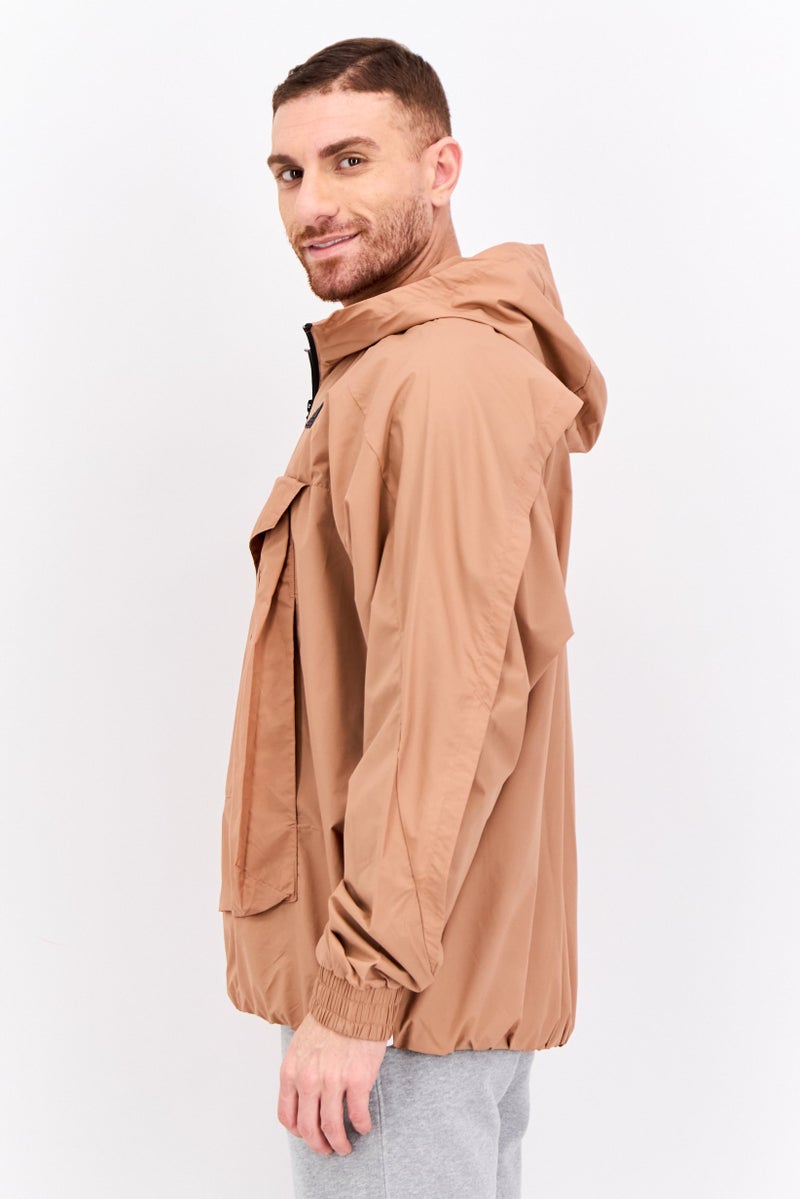 Adidas Men Sportswear Fit Long Sleeve Outdoor Jacket, Light Brown - Image 4