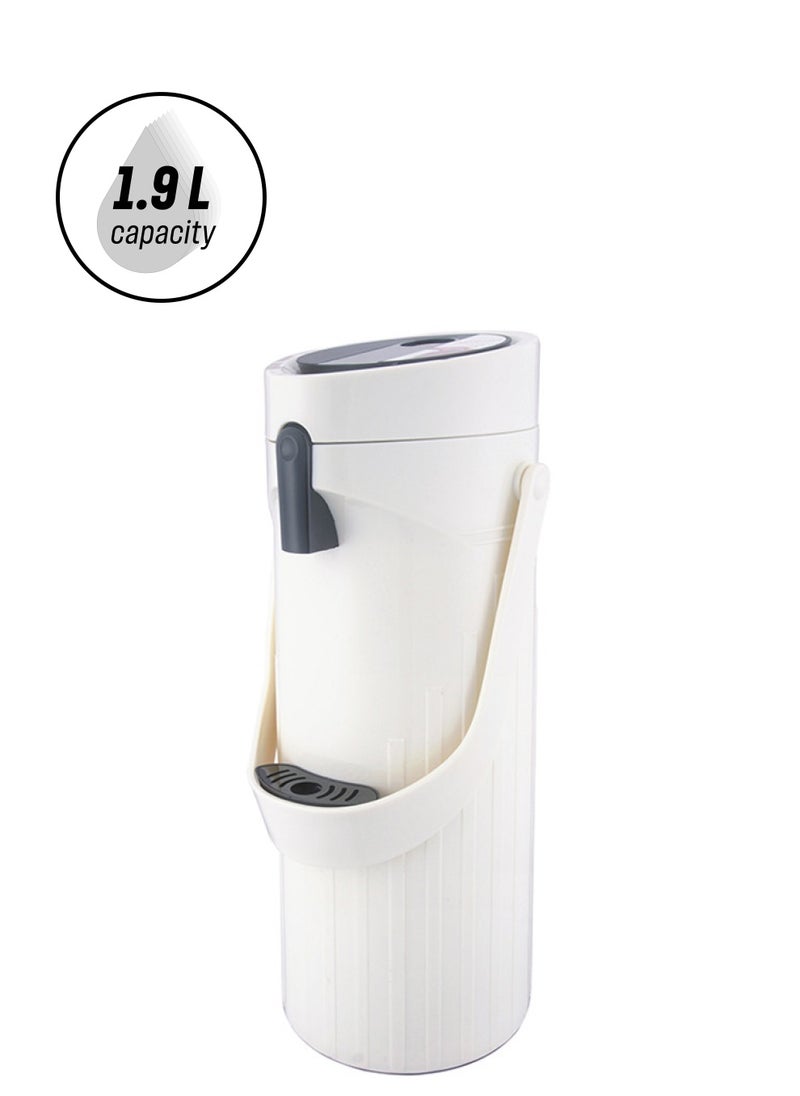 GAZELLA - Plastic Comfort Press Tea & Coffee Flask 1.9 Liter Ivory - Image 1