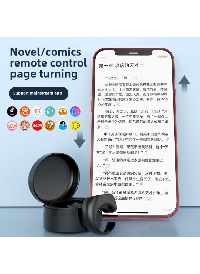 Bluetooth Mobile Phone With Charging Compartment To Take Photos Of Short Videos, Browse Pages, Click The Tremolo Remote Control, Lazy Person Remote Control Ring-Color:Black  - Image 4