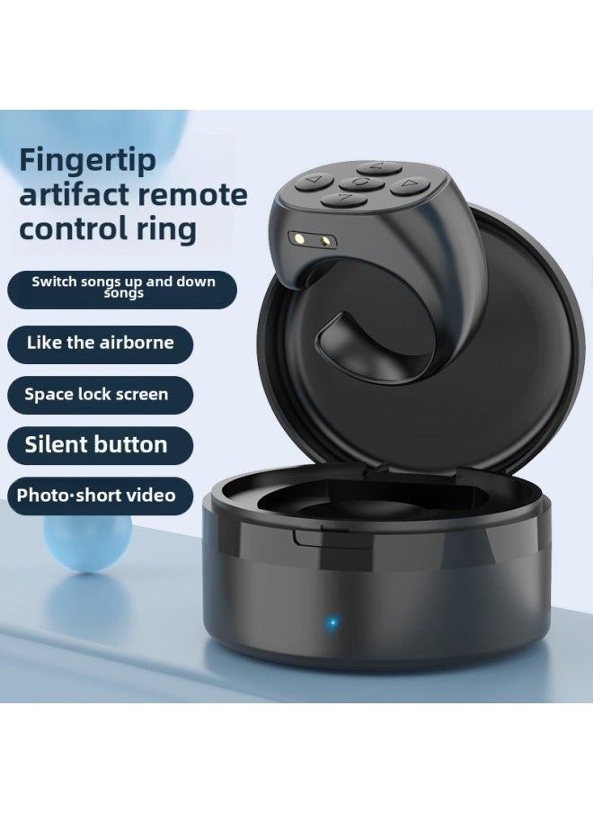 Bluetooth Mobile Phone With Charging Compartment To Take Photos Of Short Videos, Browse Pages, Click The Tremolo Remote Control, Lazy Person Remote Control Ring-Color:Black  - Image 1