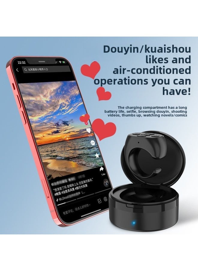 Bluetooth Mobile Phone With Charging Compartment To Take Photos Of Short Videos, Browse Pages, Click The Tremolo Remote Control, Lazy Person Remote Control Ring-Color:Black  - Image 2
